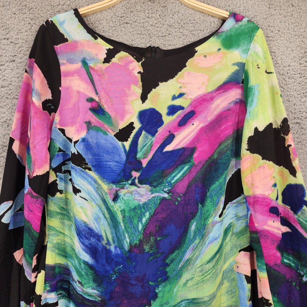 Donna Ricco Size 10 Floral Print Dress Long Sleeve Colorful Party Cocktail - Picture 6 of 16